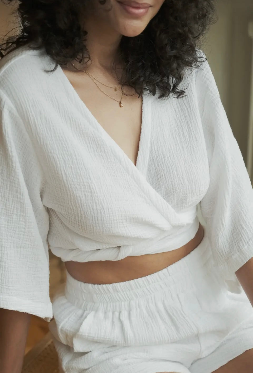 Bali Wrap Top - Baby Blue | 100% Turkish Organic Cotton