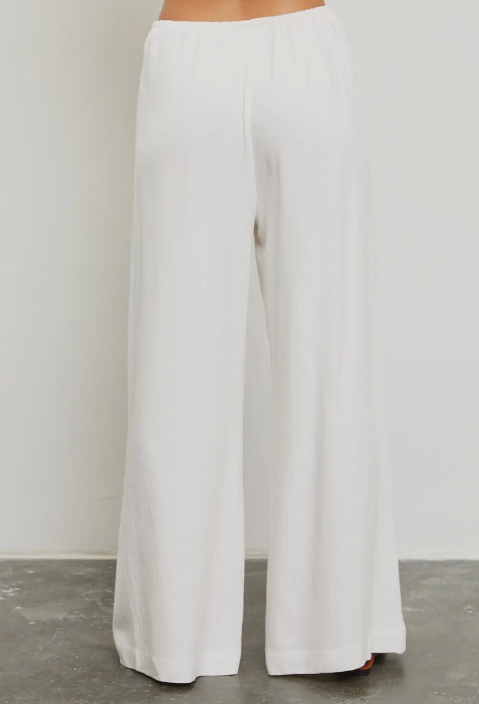 Santa Catalina Drawstring Wide Leg Pants in white