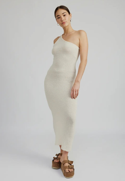 Bermuda One Shoulder  Dress/ ivory