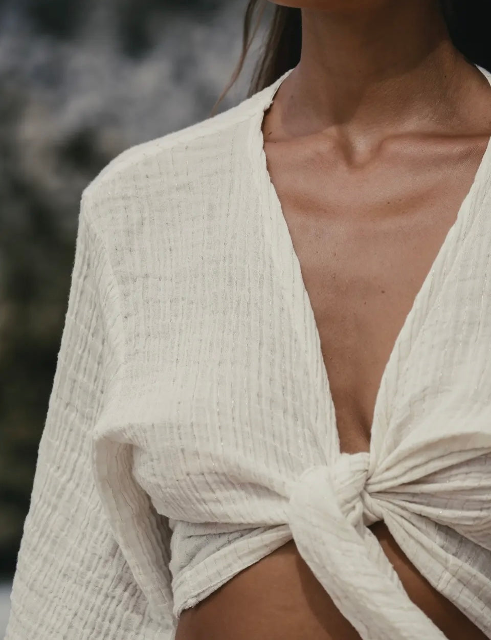 Bali Wrap Top - Outmeal | 100% Turkish Organic Cotton