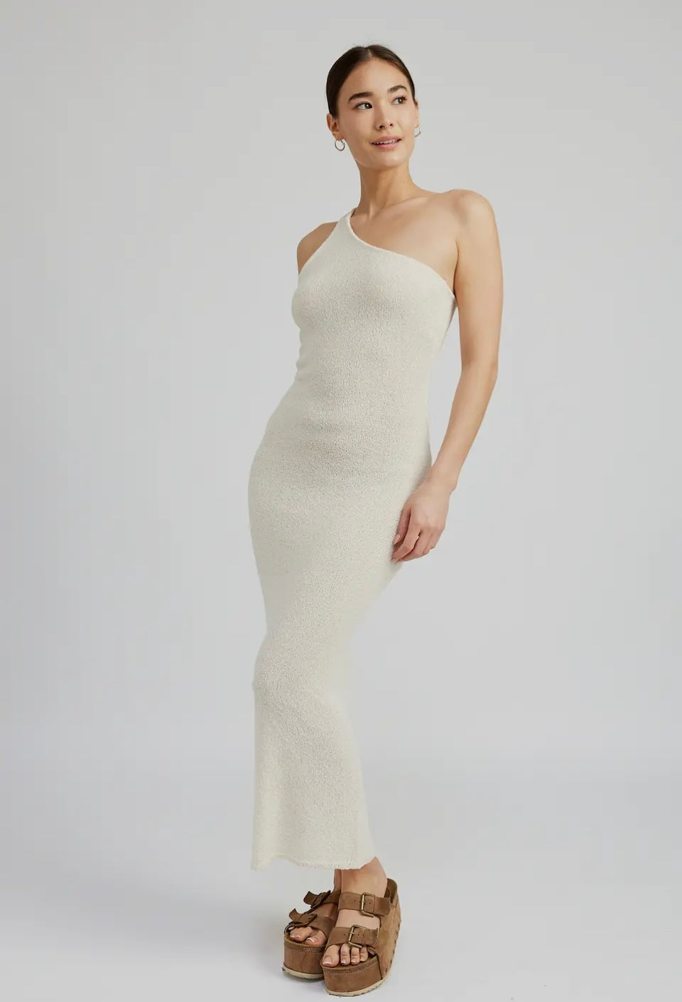 Bermuda One Shoulder  Dress/ ivory